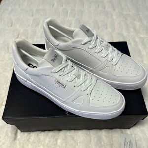 Coach Men's White and Light Gray Leather Sneakers